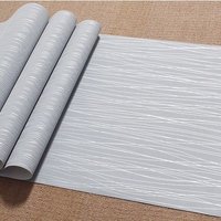 Non-Woven Fabric Curving Linear Wallpaper Roll - Silver Grey