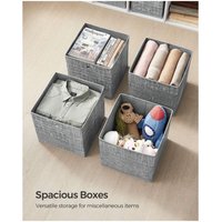 SONGMICS Set of 6 Storage Boxes, For Cube Storage Unit - Grey