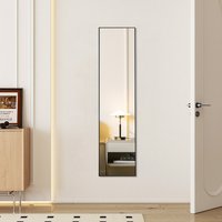 Mirror Wall Mounted Slim Frame Full Length - Black