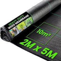 Heavy Duty Weed Membrane Landscape Ground Cover - Black / 5 / 500cm