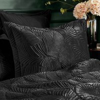 Palmeria Quilted Velvet Pillowcase - Black