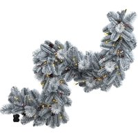 Pre Lit Snowy Berry and Pinecone Garland - White