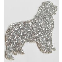 Glitter Newfoundland Christmas Decoration - Solid Silver