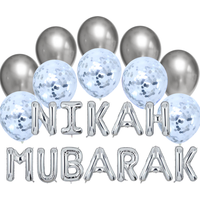 Balloon Bundle Nikah Mubarak - Silver