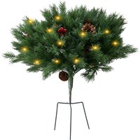 Artificial Christmas Bush Planter Decoration - Multicolour