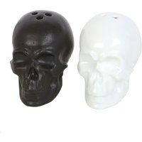 Creepy Skull Salt And Pepper Shakers Set - Black & White
