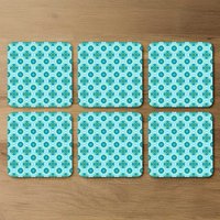 Green Cool Boho Chic Summer Coaster - Blue