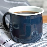 375ml Coloured Enamel Belly Mugs Pack of 12 - Navy