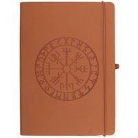 Viking Compass A5 Faux Leather Journal Pen Norse Mythology Gift - Brown