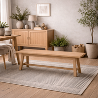 Arklow Large Latte Wooden Bench - Latte