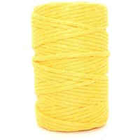 Premium Red Macrame Cord Twine 3mm x 50m Natural Cotton Craft Rope Reel - Yellow / 3mm / 50mm