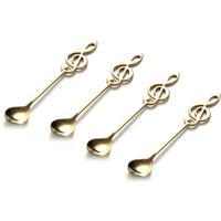 Stainless Steel Treble Clef Spoons - Gold / 4