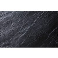 4 X Tempered Glass Placemats Black Slate Dishwasher Safe Chopping Board - Black