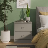 Padstow Ready Assembled 2 Drawer Bedside Cabinet - Uniform Grey & Dusk Grey