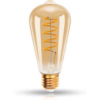 Pack of 6 E27 Vintage Edison LED Filament Light Bulbs - Warm White - Amber