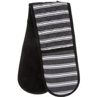 KM Stripe Double Oven Glove - Black