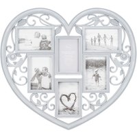 Vintage Grey Heart 6 Multi Aperture Frame