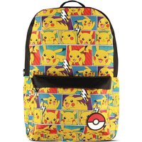 POKEMON Pikachu Comic Book Strip All-Over Print Backpack - Black