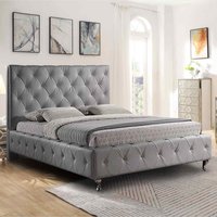 Simply Envisage, Ana Upholstered Plush Velvet Bed Frame - Grey / Super King Simply Envisage, Ana Upholstered Plush Velvet Bed Frame - Grey / Super King