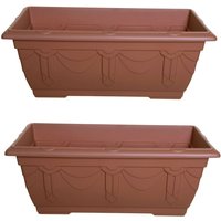 Terracotta Colour Venetian Patio Trough - Orange / 2
