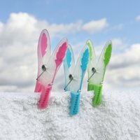 JVL Prism Soft Touch Leaf Design Pegs - Clear