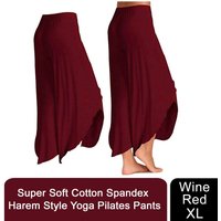 Super Soft Modal Spandex Yoga Pants - Wine Red / XL