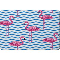 Flamingo Blue Geometric Lines Placemat - Blue