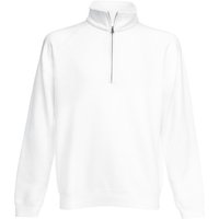 Mens Zip Neck Sweatshirt - White / XL