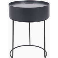 Hugo Wood and Metal Storage Table - Dark Grey Top , Black legs