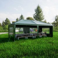 BIRCHTREE, BIRCHTREE Gazebo PE 3X6M PEG02 - Green BIRCHTREE, BIRCHTREE Gazebo PE 3X6M PEG02 - Green