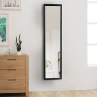 Full Length Wall Mirror with Wooden Frame - Black