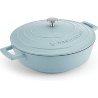 MasterClass Blue Cast Aluminium Shallow Casserole Dish, 4L - Blue