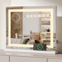 STACCATOAS, Hollywood Vanity Mirror LED Makeup Mirrors - White STACCATOAS, Hollywood Vanity Mirror LED Makeup Mirrors - White