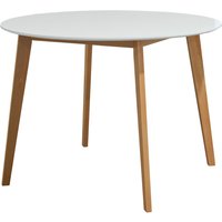 FurnitureboxUK, Sofia Round Dining Table White Top and Wood Legs - White FurnitureboxUK, Sofia Round Dining Table White Top and Wood Legs - White