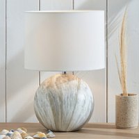 Stone Effect Ceramic Table Lamp - Cream