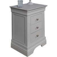 Grey Painted 3 Drawer Bedside Cabinet - Grey