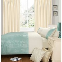 Floral Jacquard Lina Duvet Cover and Pillowcase Set - Teal