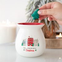 Christmas Village Oil and Wax Burner Gift Set - white