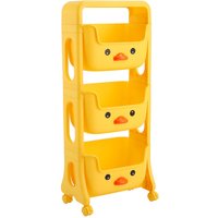 Kidkid Mobile 2-4 Tier Kids Toy Storage Rack - Yellow / 95cm
