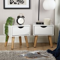 Boden Pair 1 Drawer Bedside Table Storage Units - White