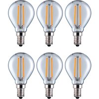 P45 Clear Mini Globe E14 LED Clear Dimmable Light Bulb Pack - Clear / 6