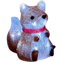 Light up Christmas Ice Fox with White LEDs - Brown