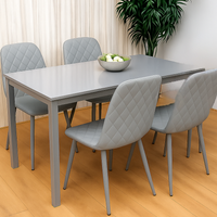 Dining Table and 4 Grey Gem Chairs - Grey