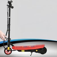 HOMCOM Folding Electric Scooter with LED Headlight, for Ages 7-14 Years - Red