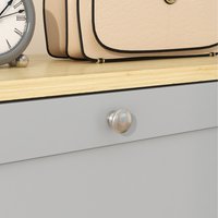 HOMCOM Narrow Shoe Cabinet with 3 Flip Doors - Grey