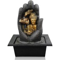 Hand Design Indoor Water Fountain with LED Lights - Black