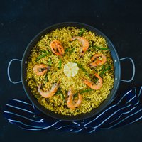KitchenCraft World of Flavours Mediterranean 46cm Paella Pan - Grey