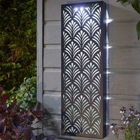 Solar Silhouette Wall Panel Papyrus Leaf - Black
