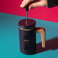 La Cafetire 'Pisa' 3 Cup Cafetiere, Purple with Wooden Handle 350ml - Purple