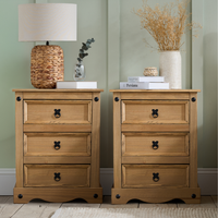 Birlea Corona Pair Of 3 Drawer Bedsides Bundle - Brown